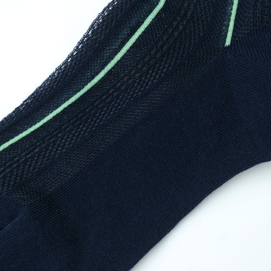 STRIPE SHEER MESH SOCKS NAVY