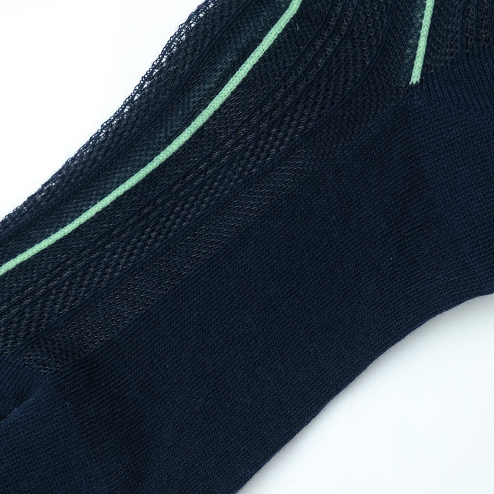 STRIPE SHEER MESH SOCKS NAVY