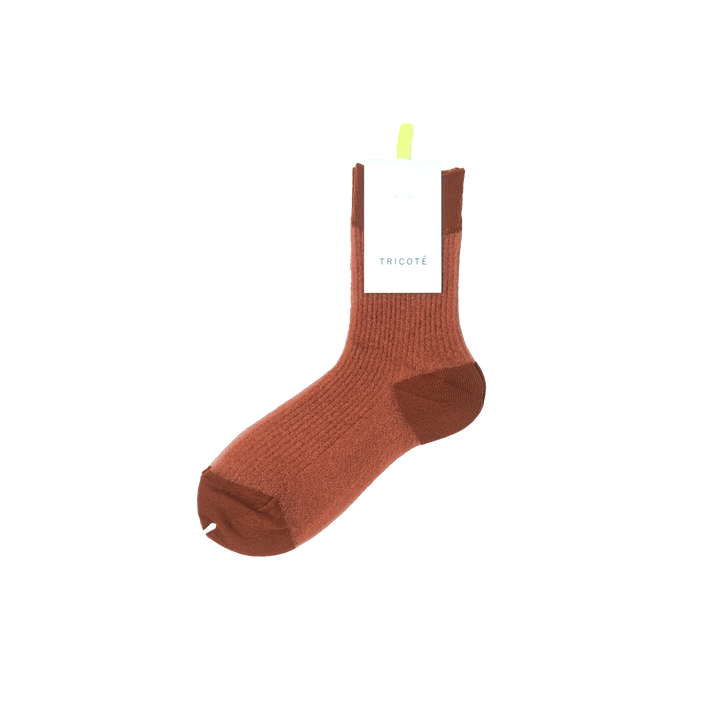 SHEER RIB SOCKS BROWN