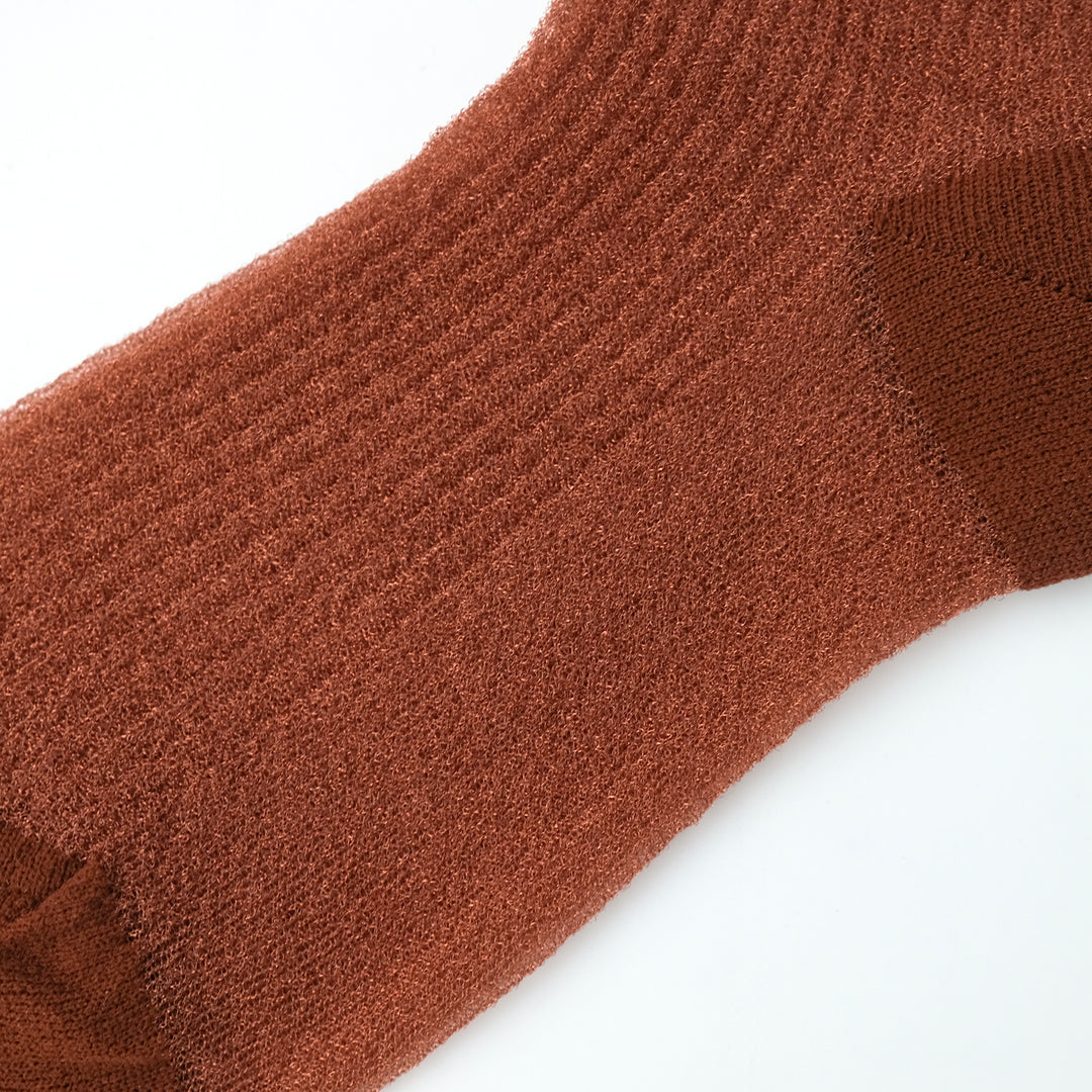 SHEER RIB SOCKS BROWN