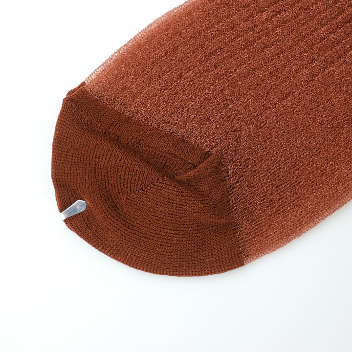 SHEER RIB SOCKS BROWN