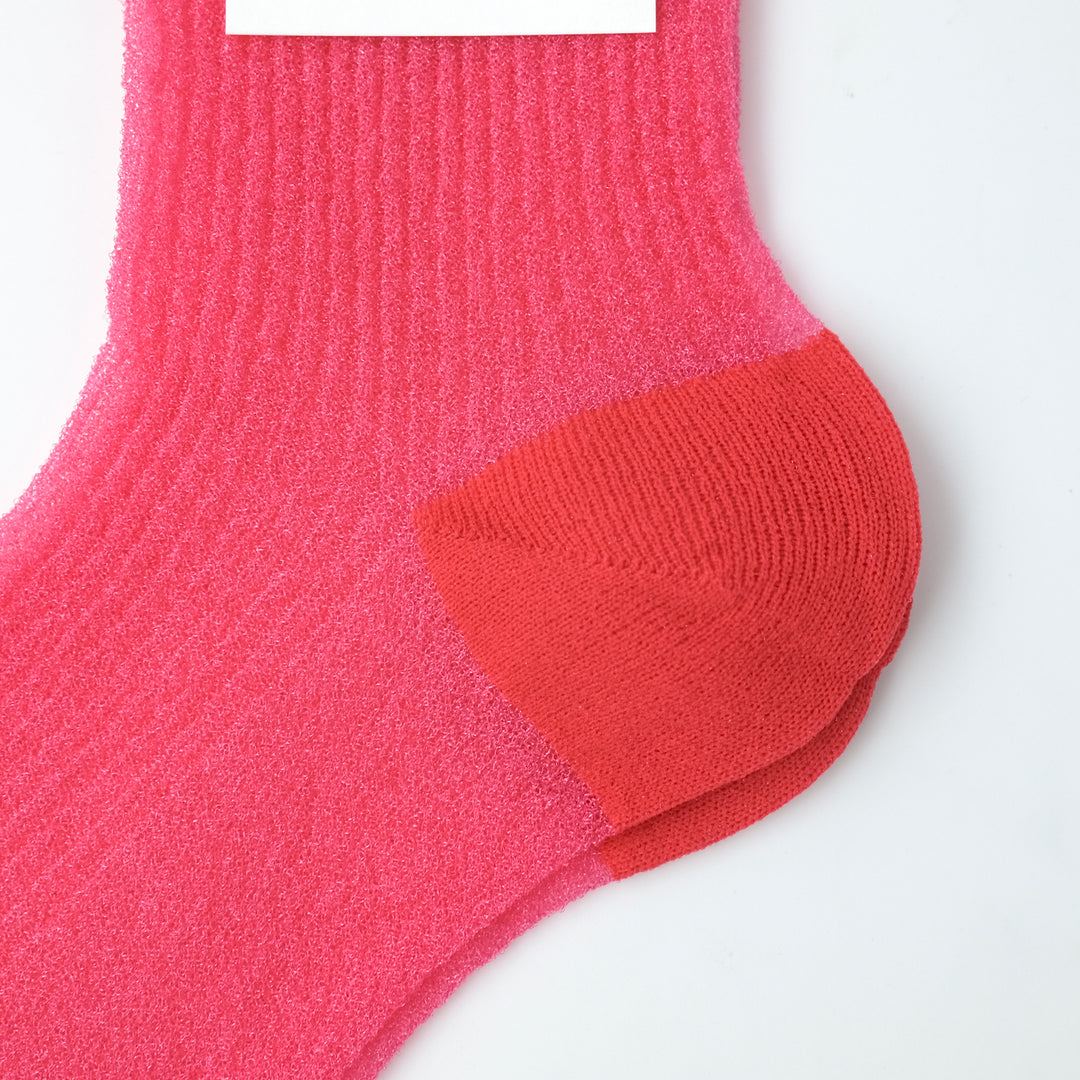 SHEER RIB SOCKS PINK