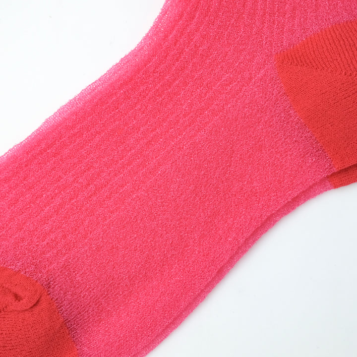 SHEER RIB SOCKS PINK