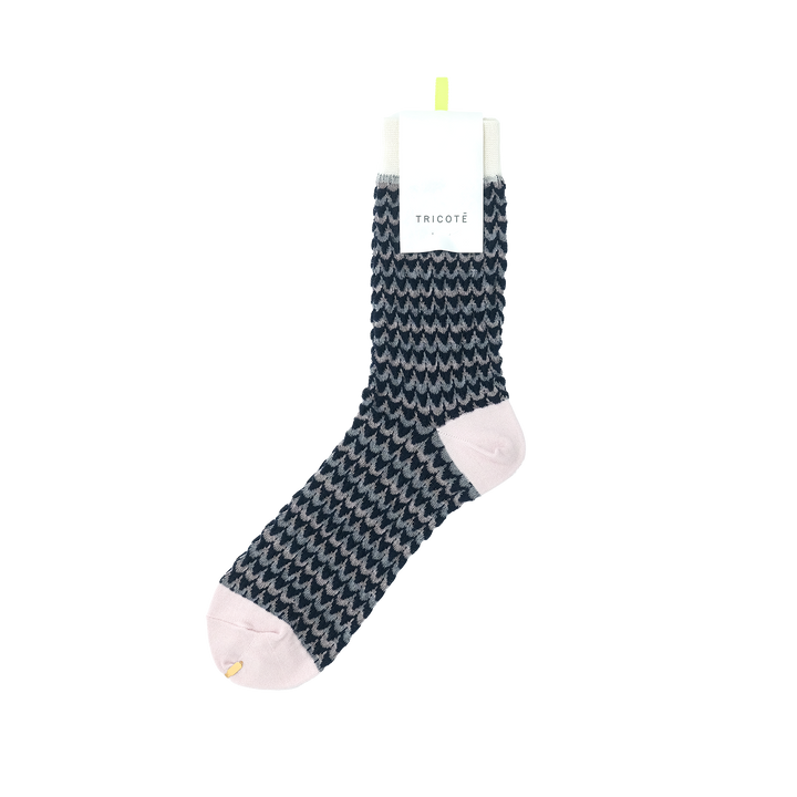 WAVE BORDER BUMPY SOCKS NAVY