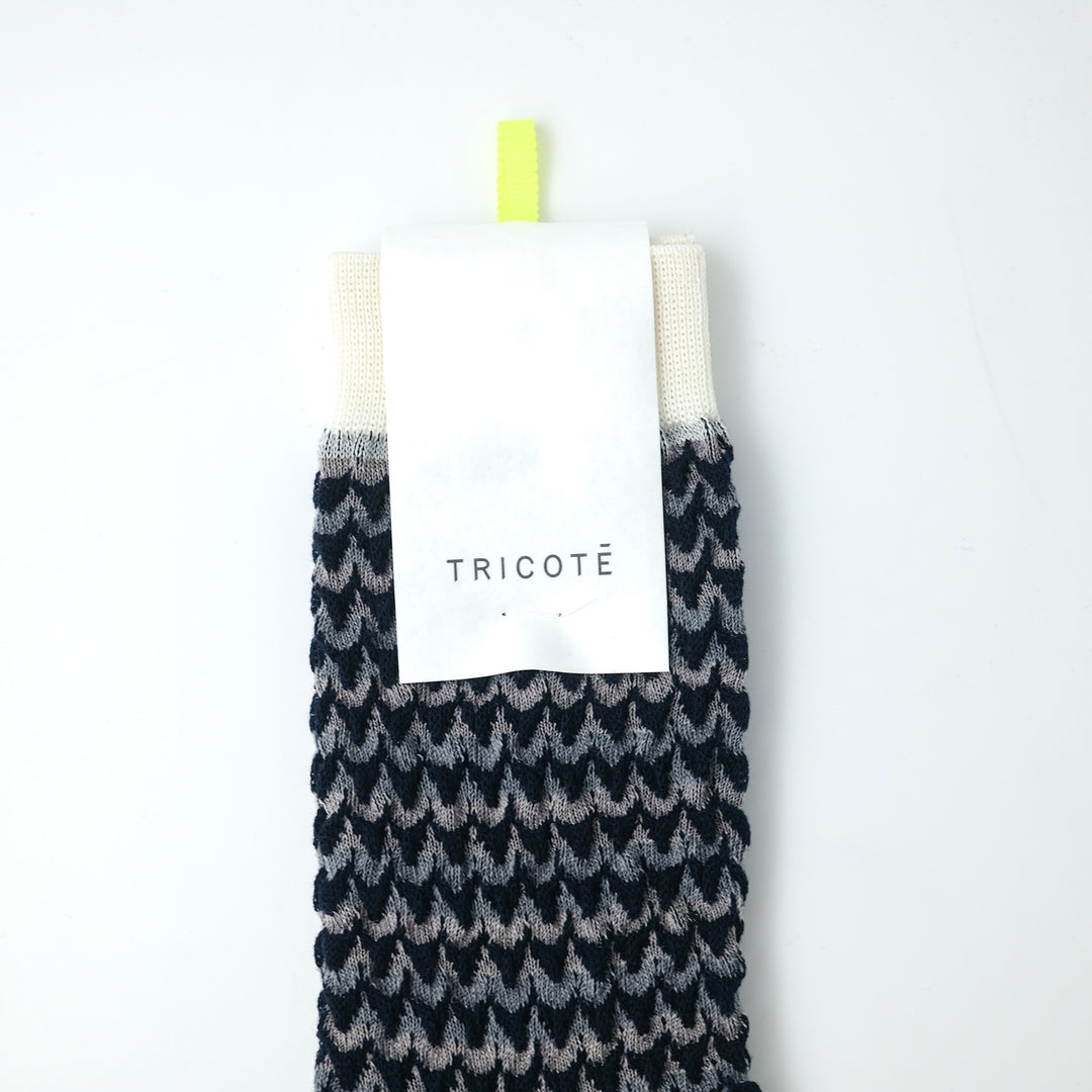 WAVE BORDER BUMPY SOCKS NAVY