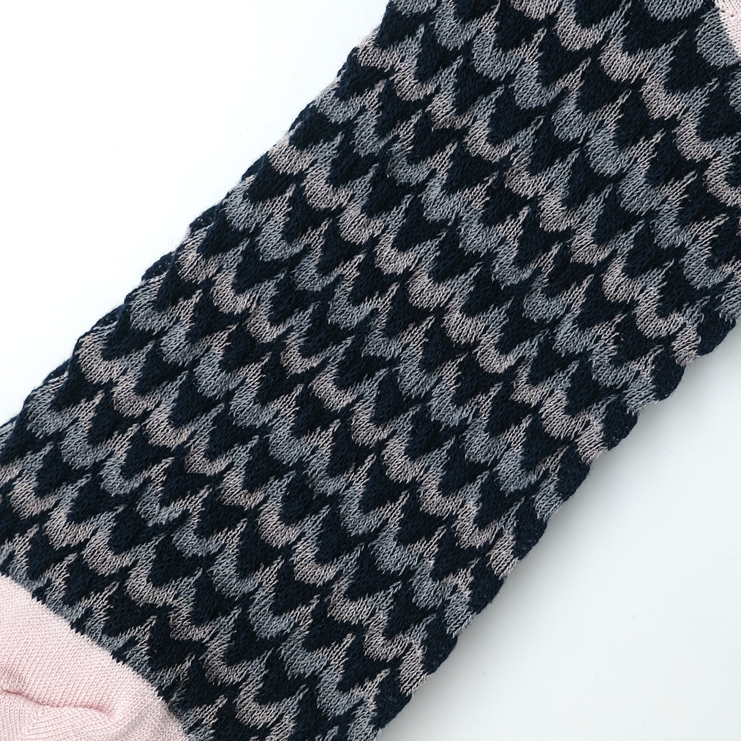 WAVE BORDER BUMPY SOCKS NAVY
