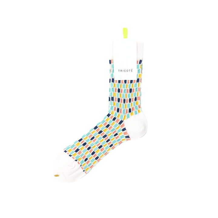 BUMPY CHECKERD SOCKS IVORY
