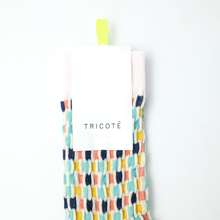 BUMPY CHECKERD SOCKS IVORY
