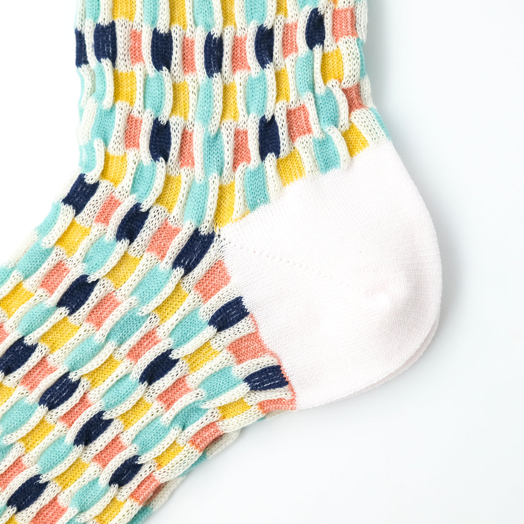 BUMPY CHECKERD SOCKS IVORY