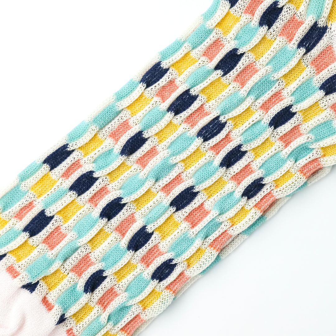 BUMPY CHECKERD SOCKS IVORY