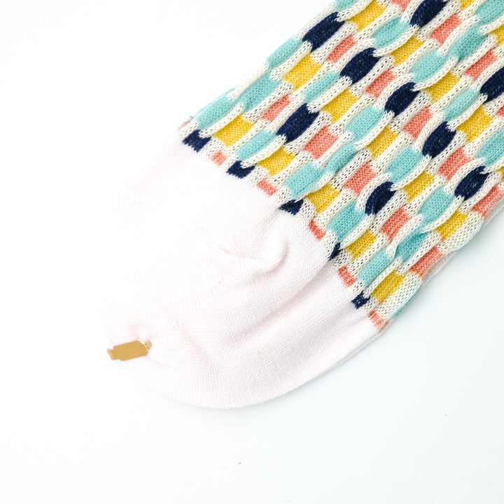 BUMPY CHECKERD SOCKS IVORY