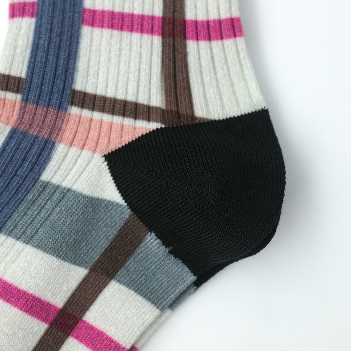 CHECK LINK SOCKS BEIGE