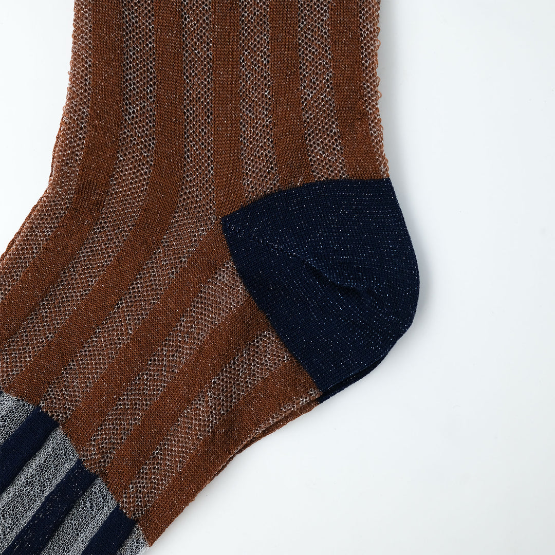 PIXEL STRIPE SOCKS NAVY
