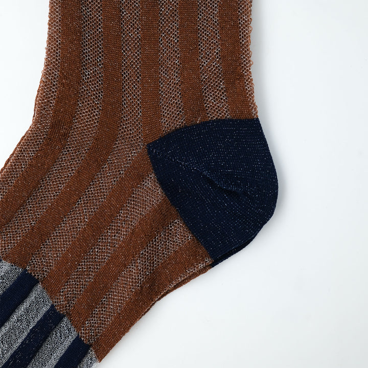 PIXEL STRIPE SOCKS NAVY