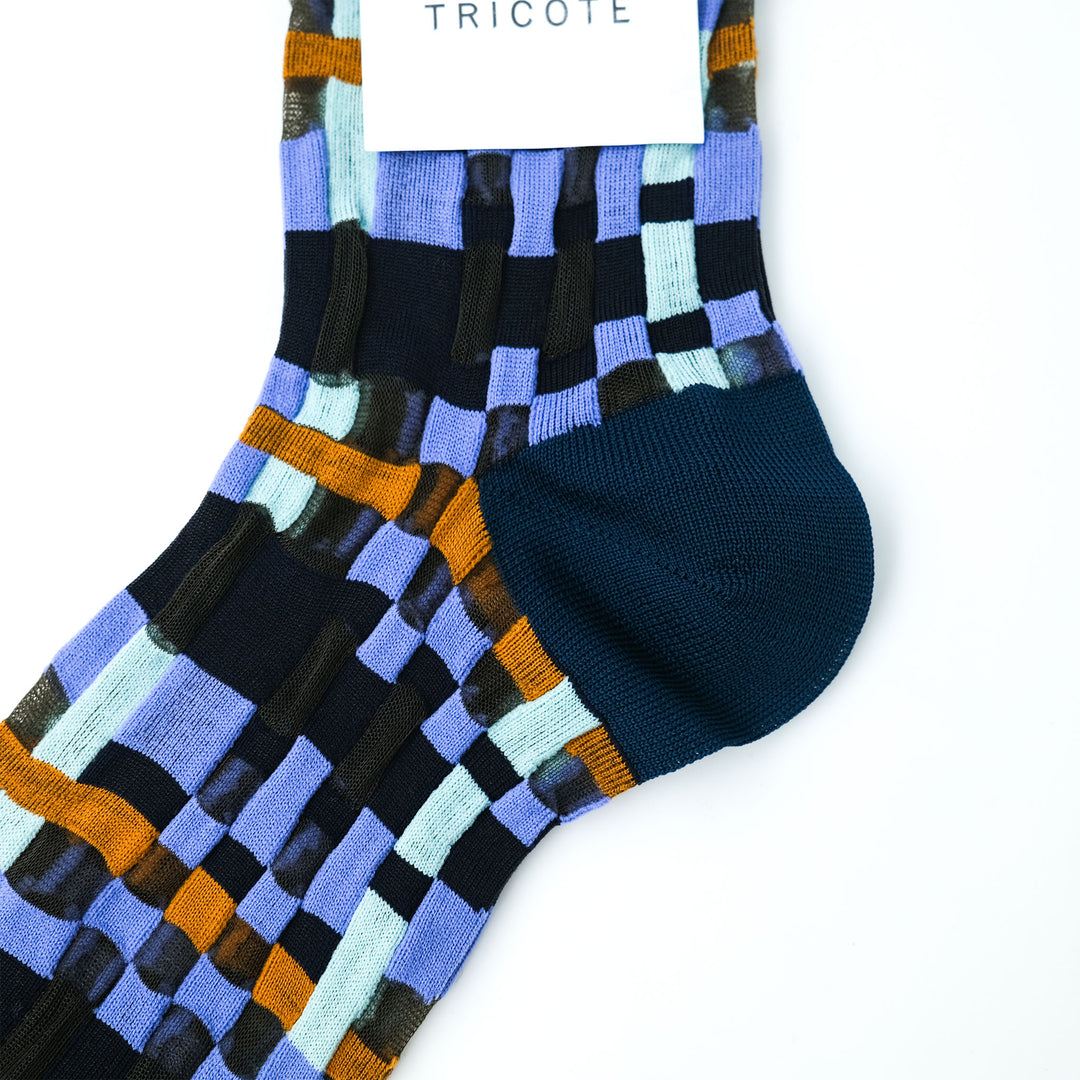 BLOCK CHECK SOCKS BLUE
