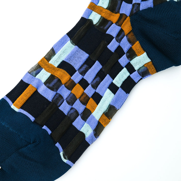 BLOCK CHECK SOCKS BLUE