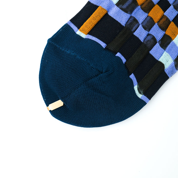 BLOCK CHECK SOCKS BLUE