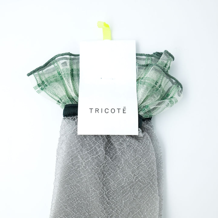 FRILLED CHECK SOCKS SILVER