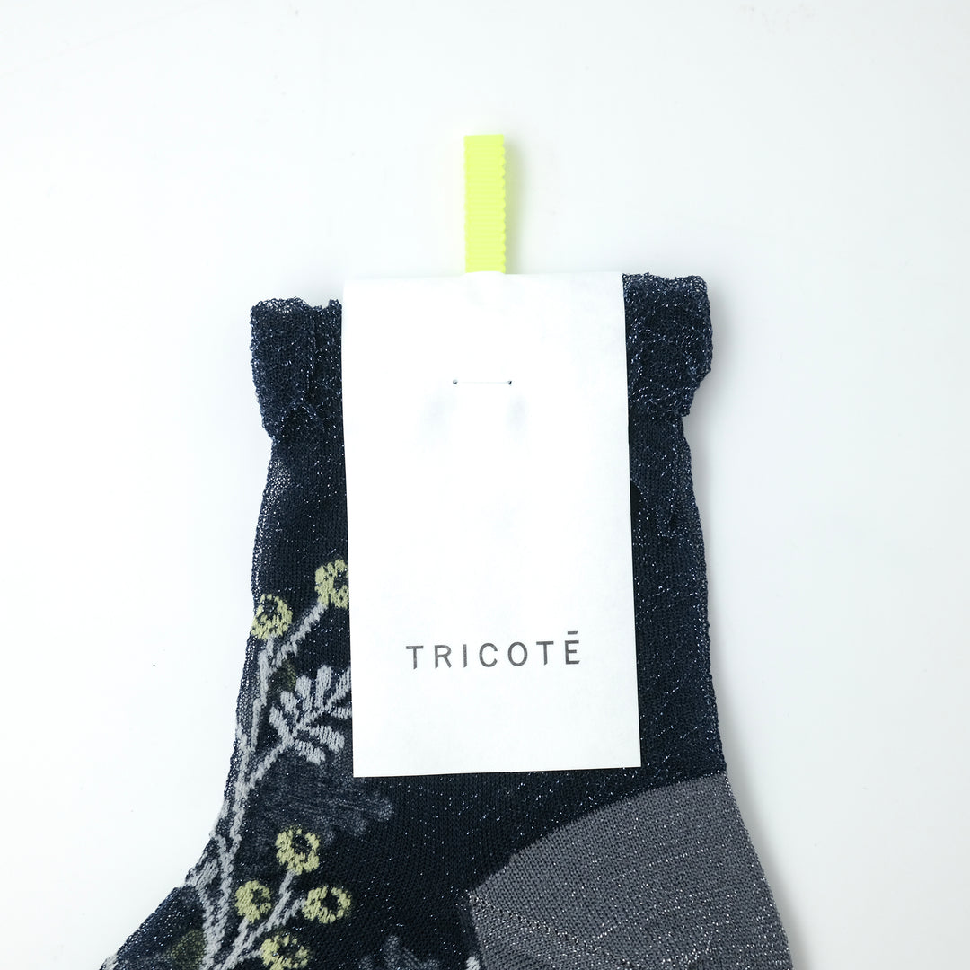 FLOWER TRANCEPARENT SOCKS NAVY
