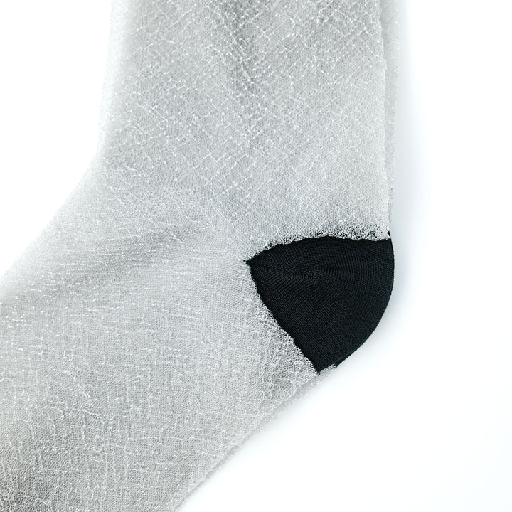 FRILLED CHECK SOCKS SILVER