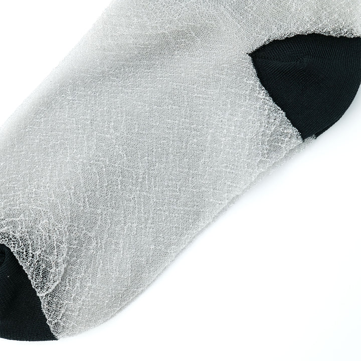 FRILLED CHECK SOCKS SILVER
