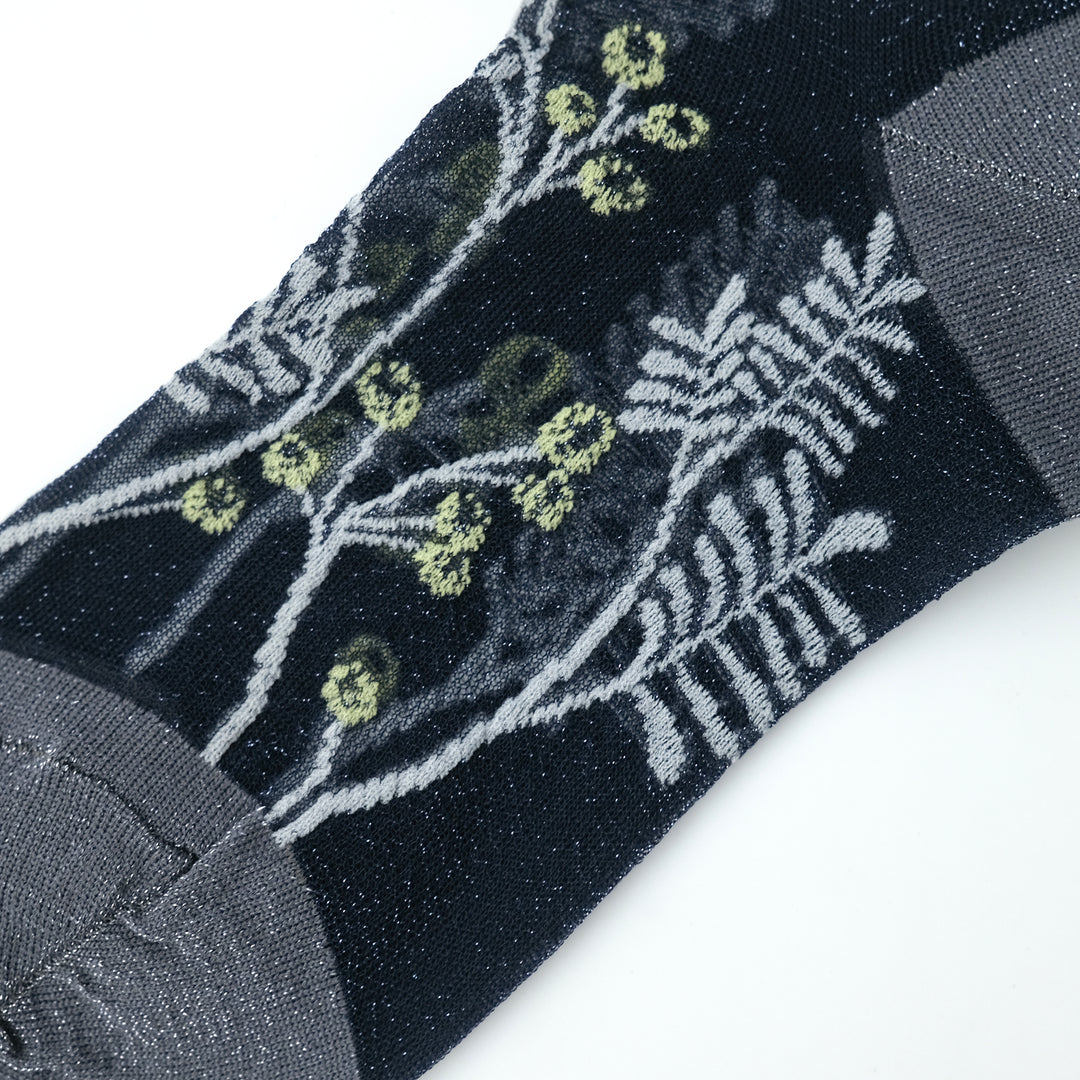 FLOWER TRANCEPARENT SOCKS NAVY