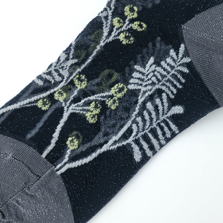 FLOWER TRANCEPARENT SOCKS NAVY