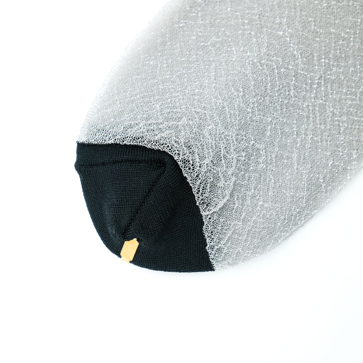 FRILLED CHECK SOCKS SILVER