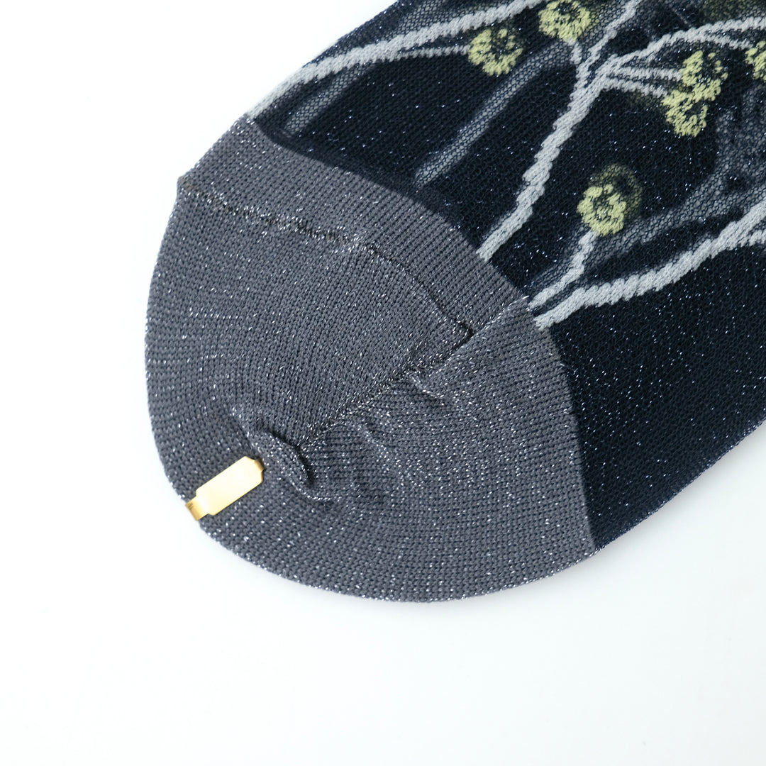 FLOWER TRANCEPARENT SOCKS NAVY