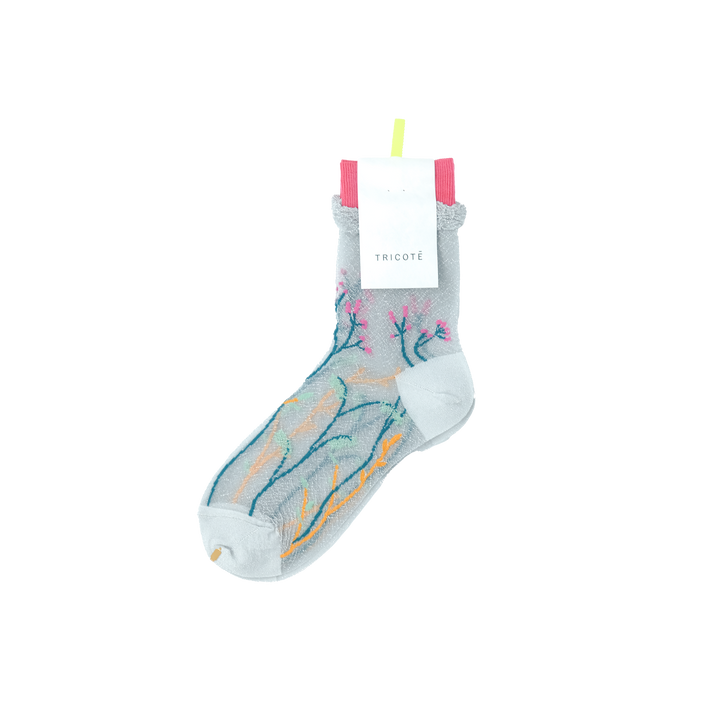 FLOWER SHEER SOCKS WHITE