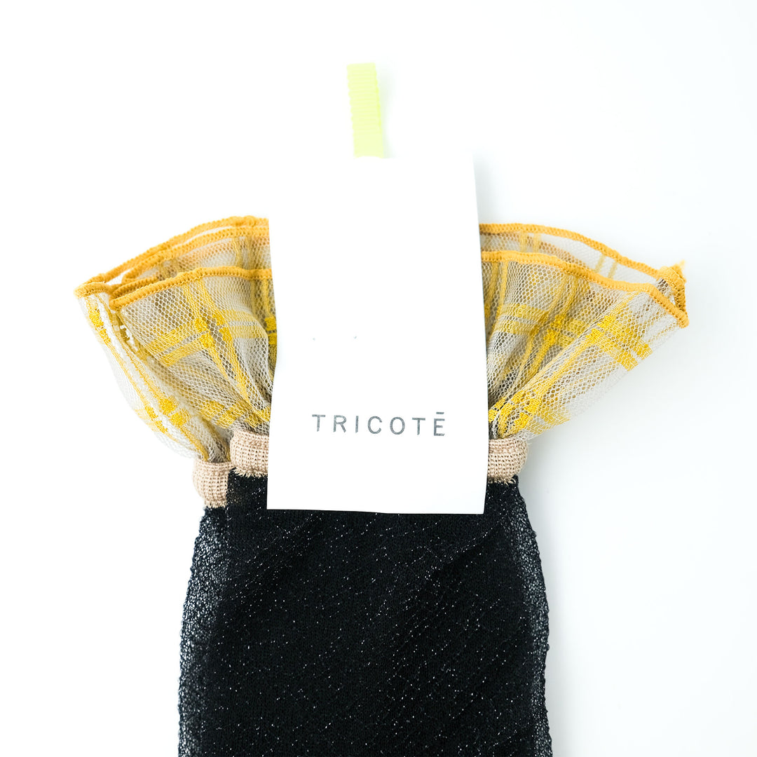 FRILLED CHECK SOCKS BLACK