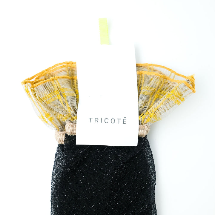 FRILLED CHECK SOCKS BLACK