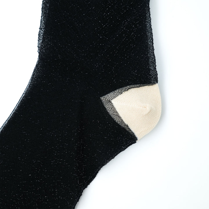 FRILLED CHECK SOCKS BLACK