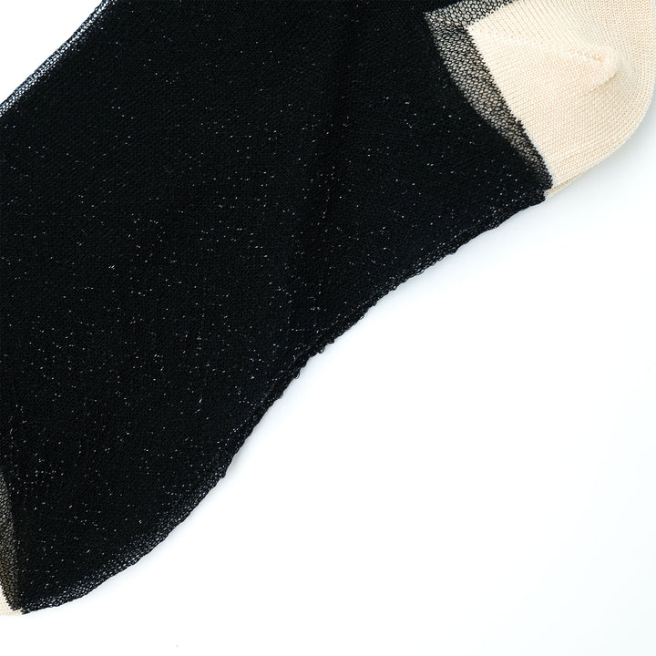 FRILLED CHECK SOCKS BLACK