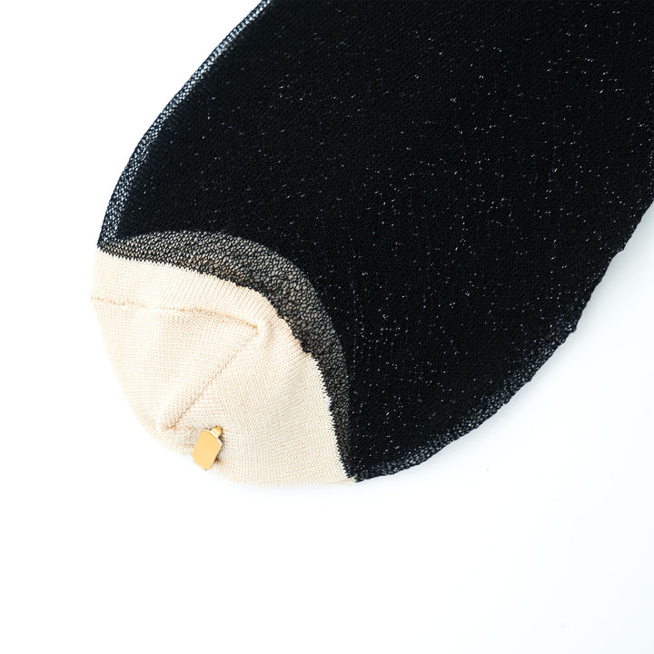 FRILLED CHECK SOCKS BLACK