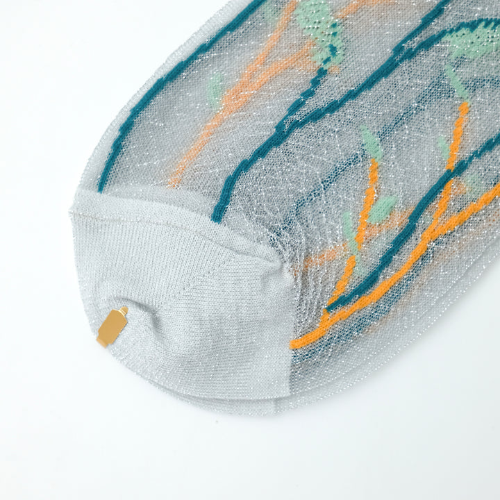 FLOWER SHEER SOCKS WHITE