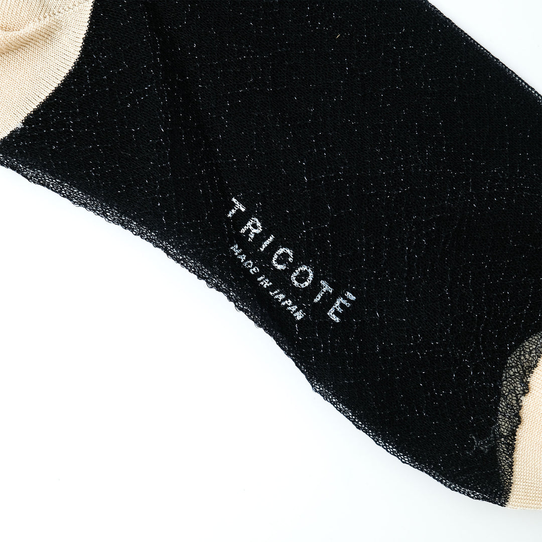FRILLED CHECK SOCKS BLACK