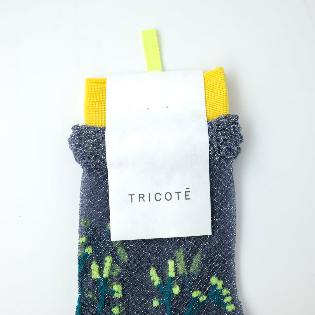 FLOWER SHEER SOCKS L.GRAY