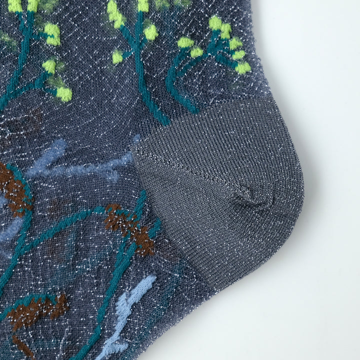 FLOWER SHEER SOCKS L.GRAY