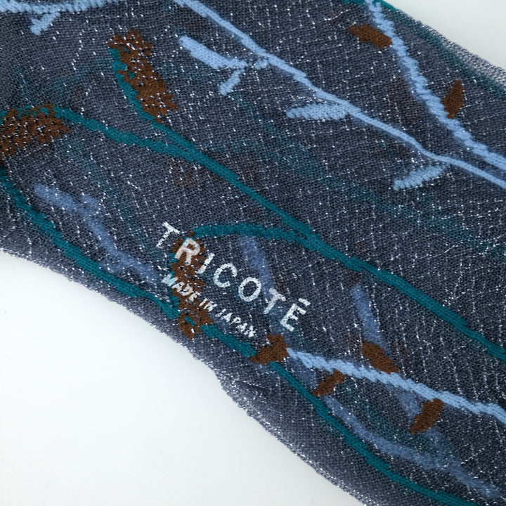 FLOWER SHEER SOCKS L.GRAY