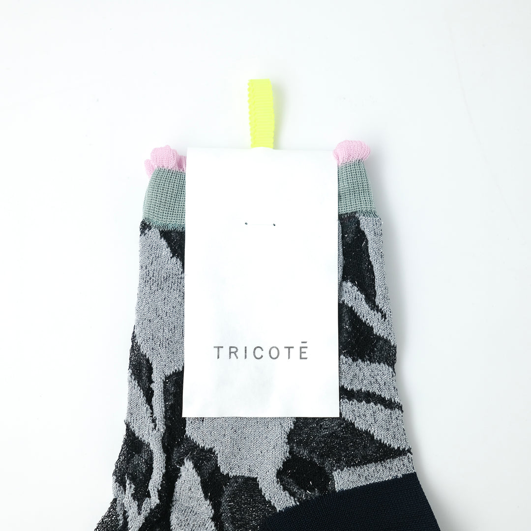 FLOWER LAME SOCKS CHARCOAL