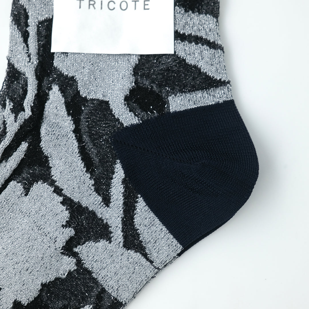 FLOWER LAME SOCKS CHARCOAL