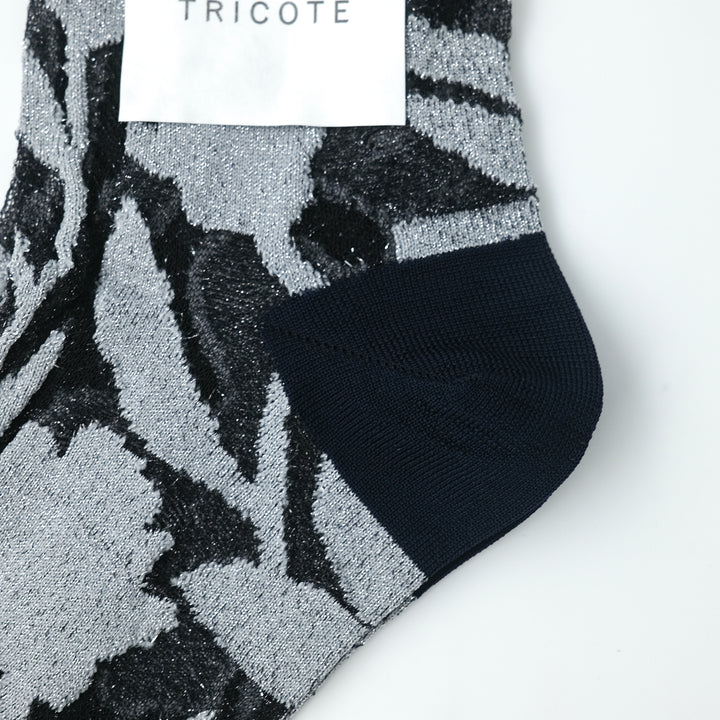 FLOWER LAME SOCKS CHARCOAL