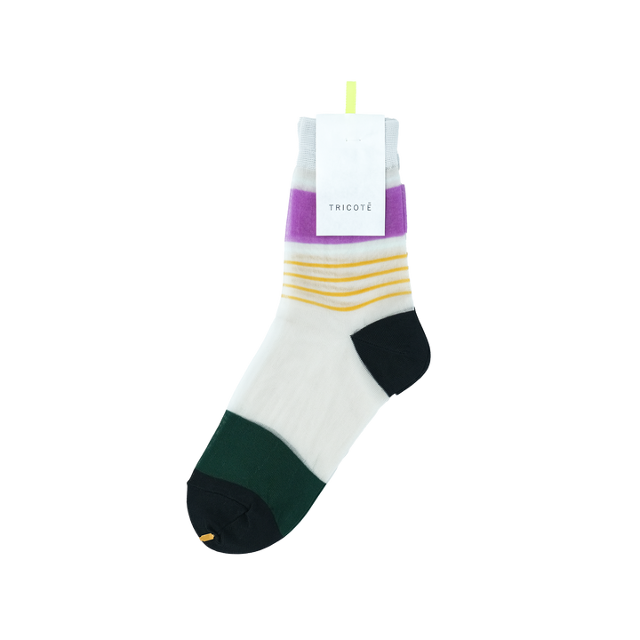 SHEER BOREDER SOCKS BEIGE
