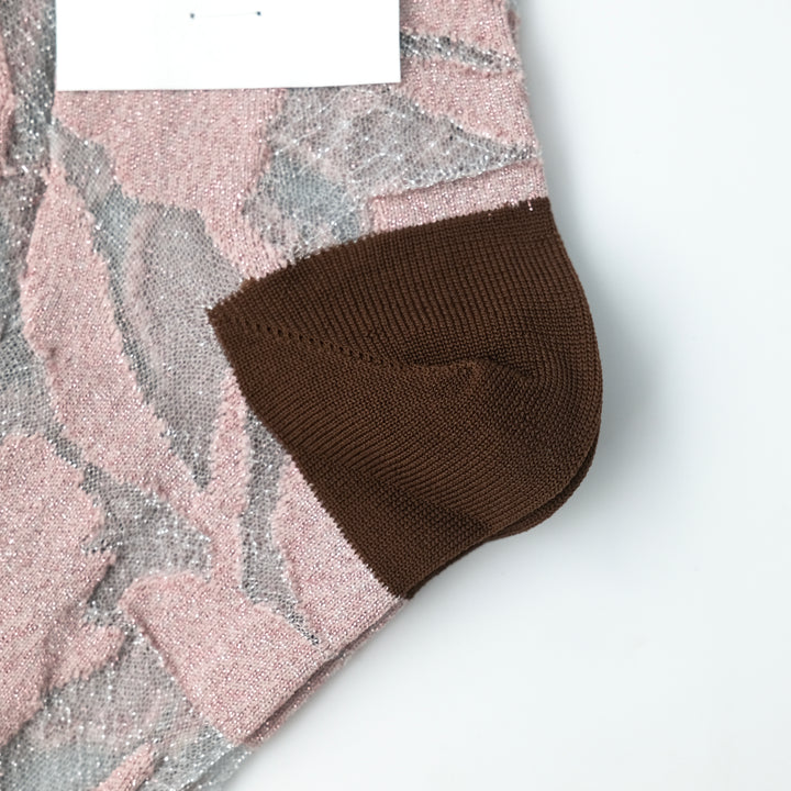 FLOWER LAME SOCKS PINK