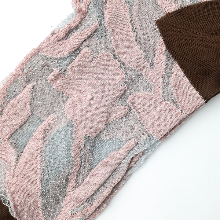 FLOWER LAME SOCKS PINK