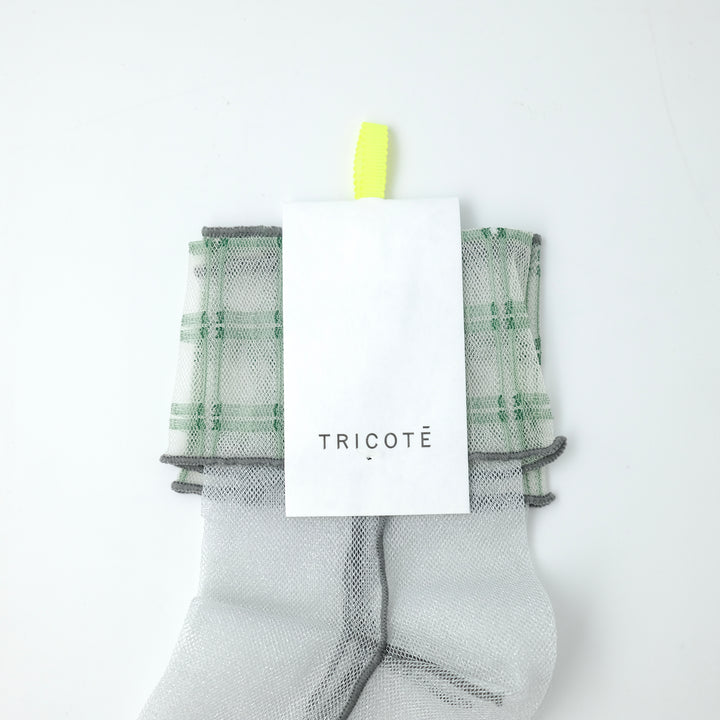 CHECK TULLE SOCKS SILVER
