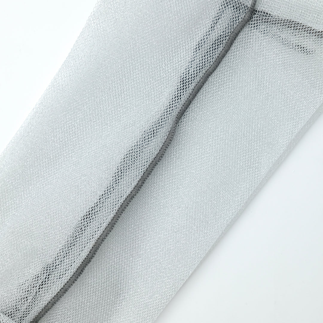 CHECK TULLE SOCKS SILVER