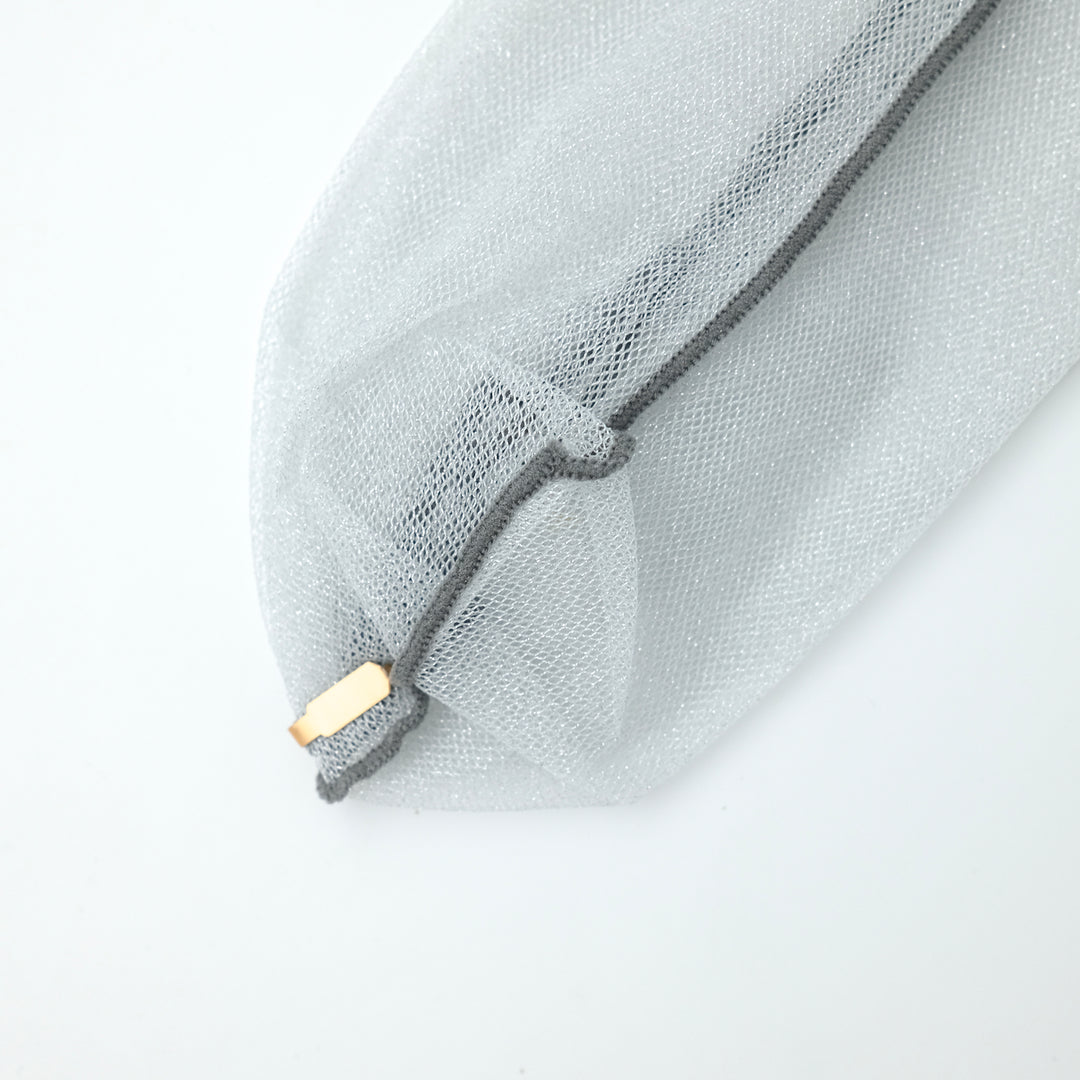 CHECK TULLE SOCKS SILVER