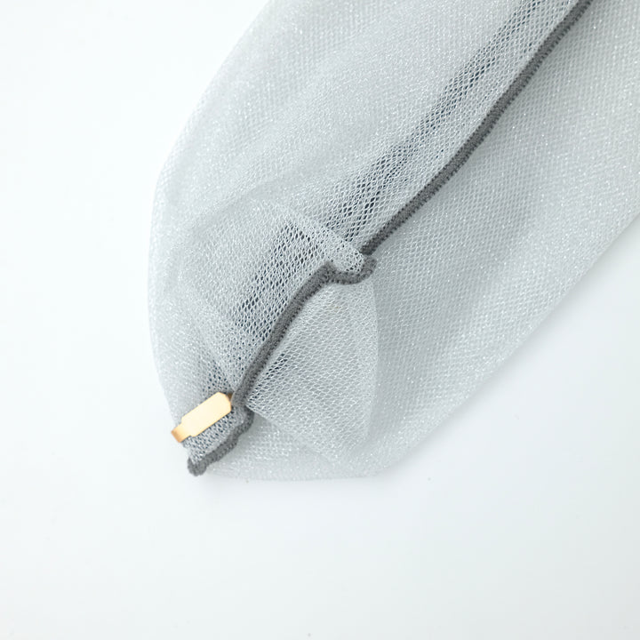 CHECK TULLE SOCKS SILVER